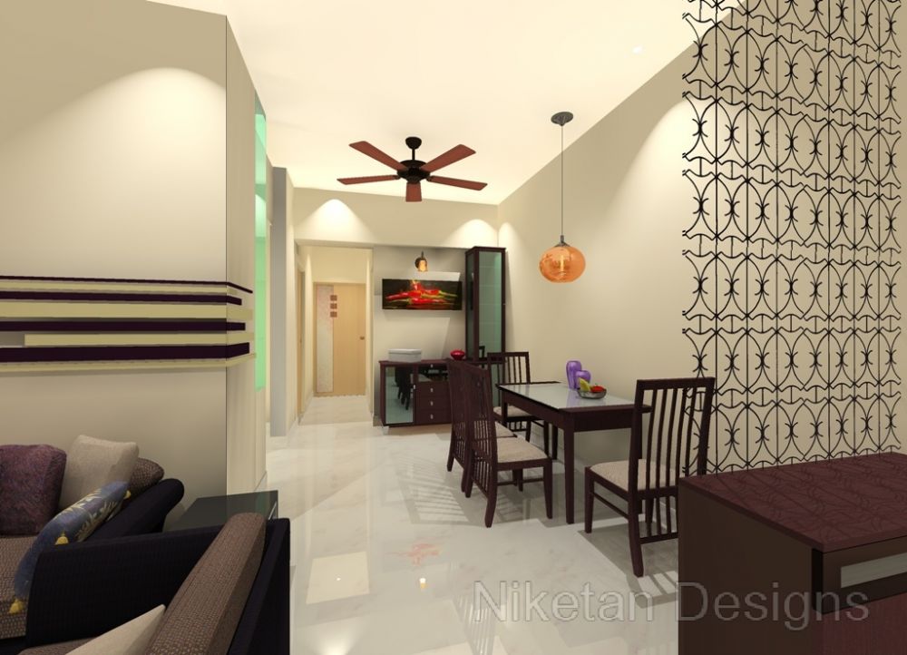 Niketan's 3D interior design for living room